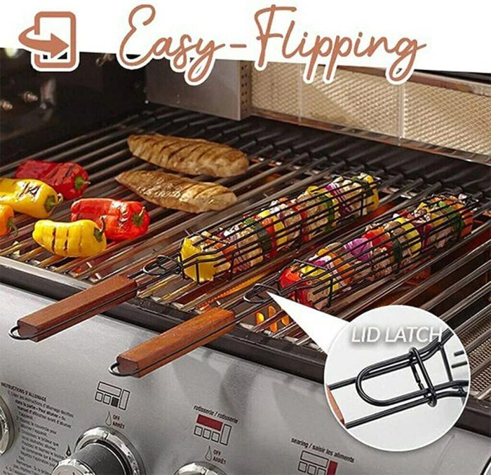 Barbecue Kebab Grilling Baskets Quick Clean and Convenient Mahhalcom