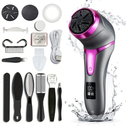 Electric foot grinder with chip vacuum cleaner